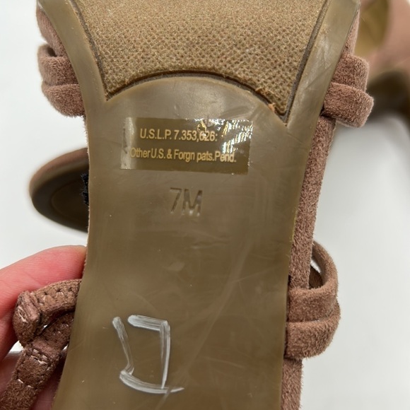 Marc Fisher Mauve Strappy Faux Suede High Heels Size 7 - Picture 12 of 12